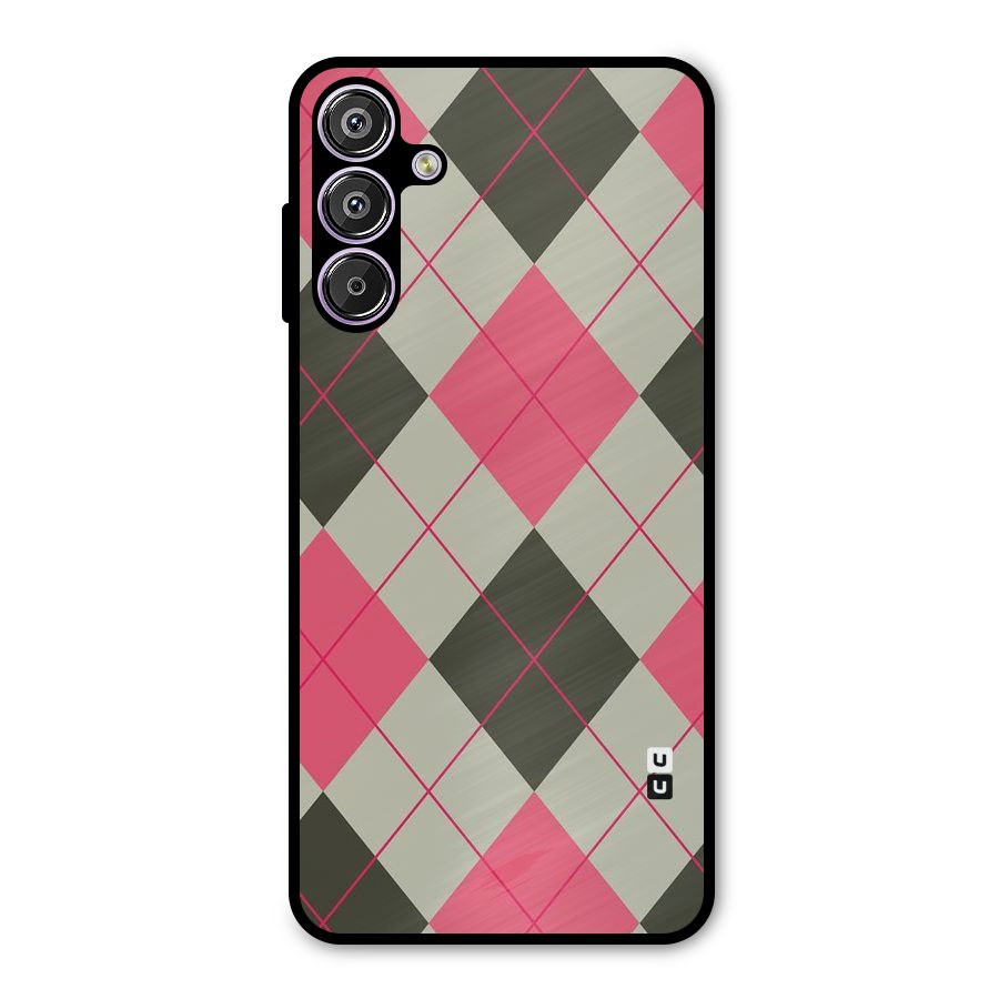 Check And Lines Metal Back Case for Galaxy F15