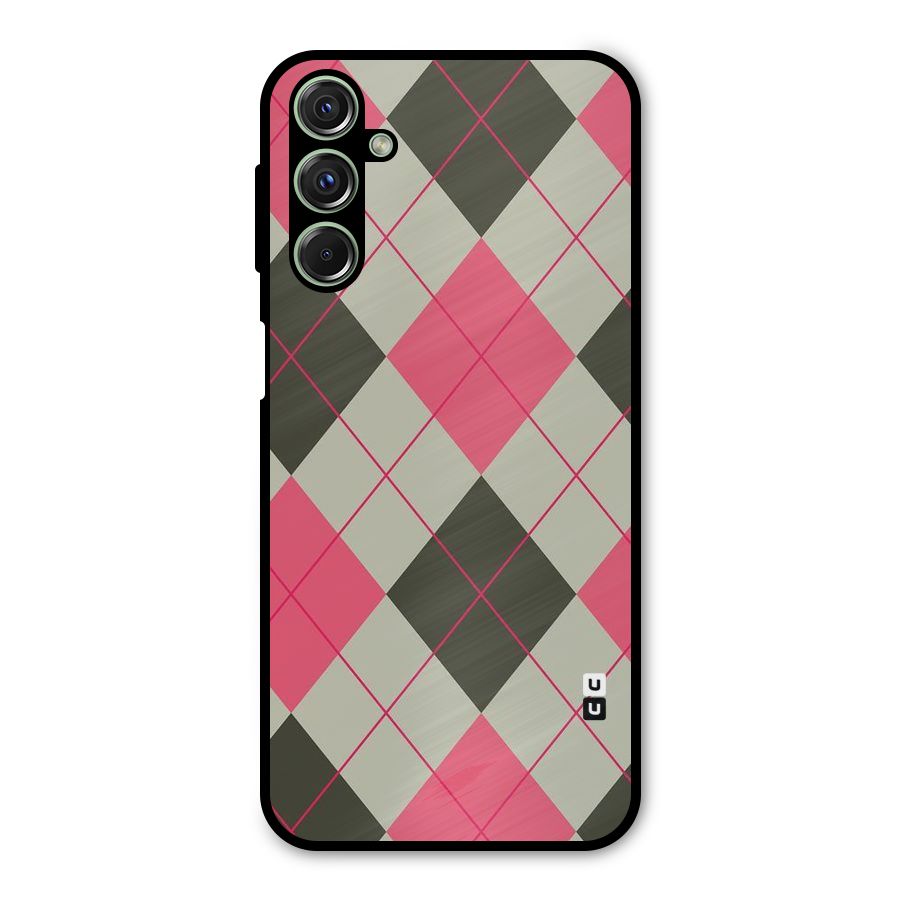 Check And Lines Metal Back Case for Galaxy F34