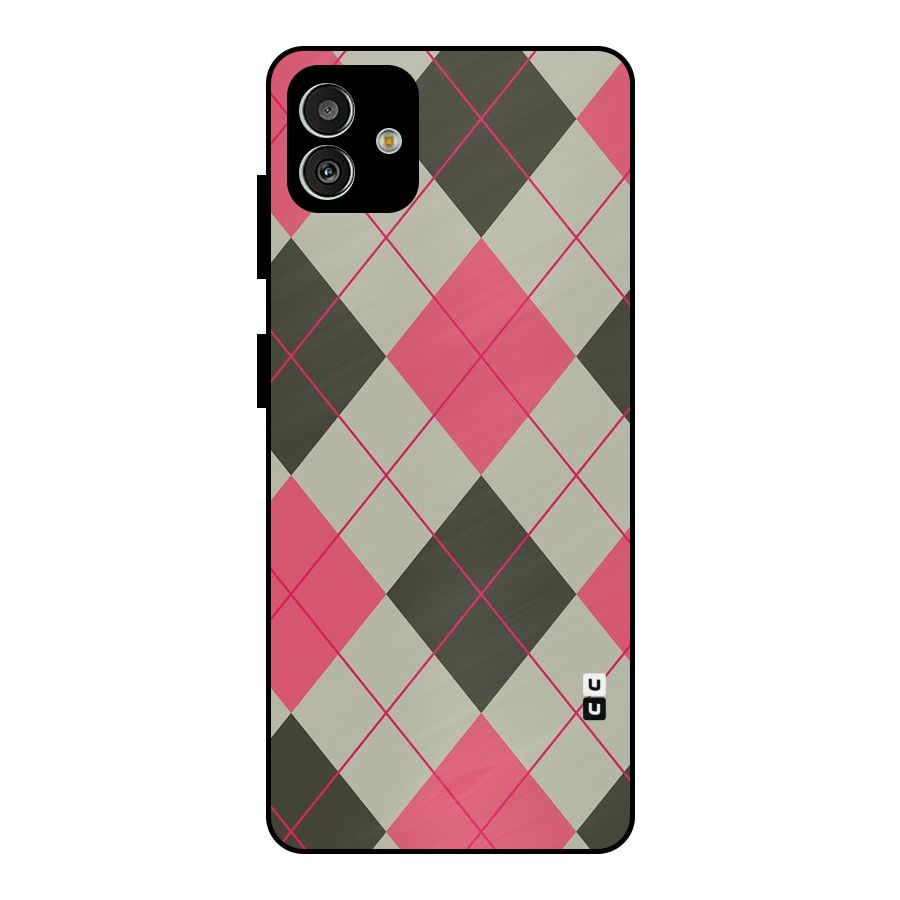 Check And Lines Metal Back Case for Galaxy M13 5G