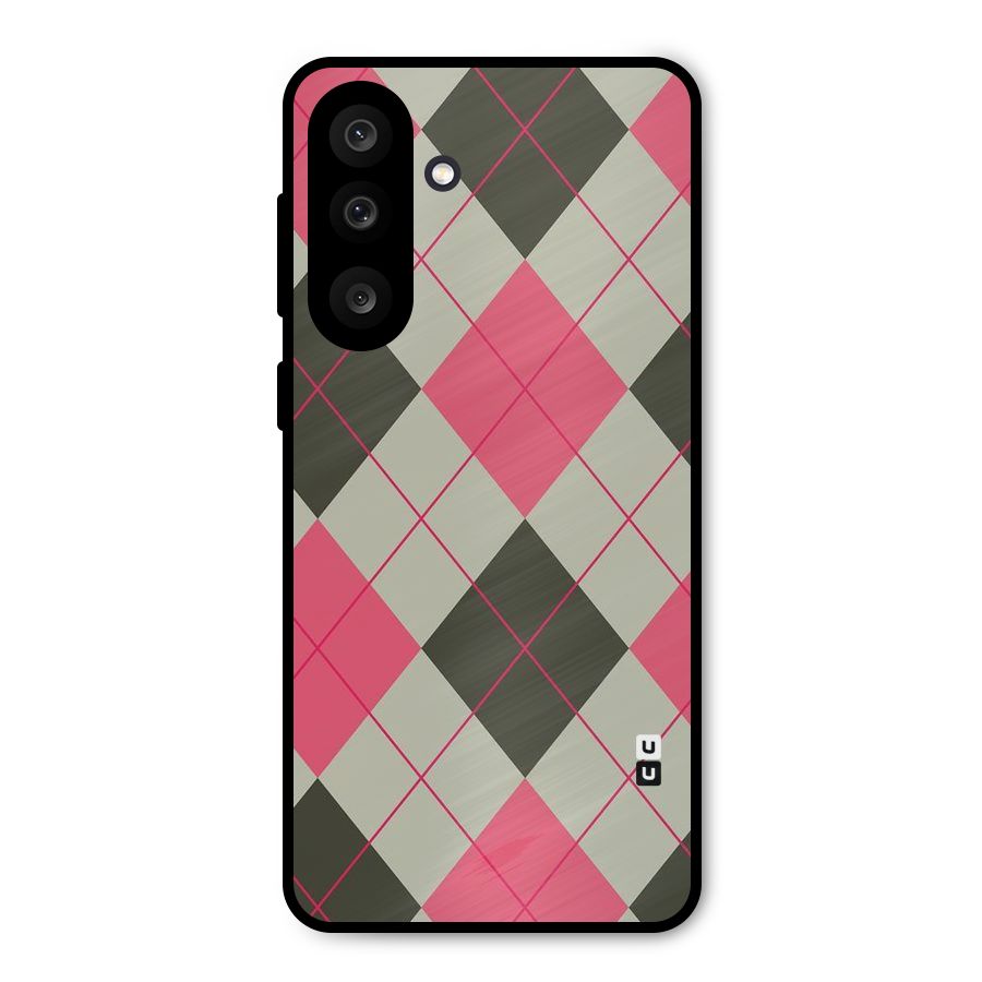Check And Lines Metal Back Case for Galaxy M56