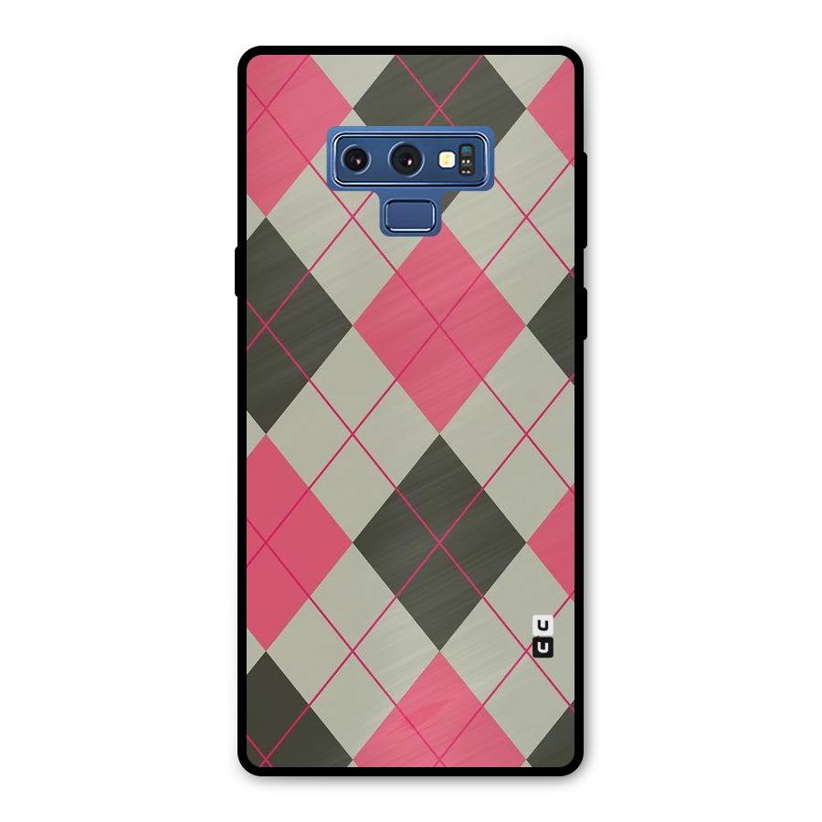 Check And Lines Metal Back Case for Galaxy Note 9