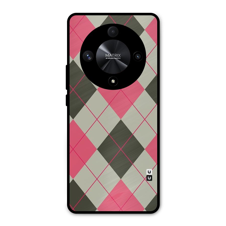 Check And Lines Metal Back Case for Honor X9b