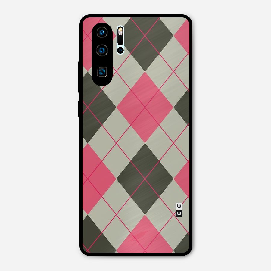 Check And Lines Metal Back Case for Huawei P30 Pro