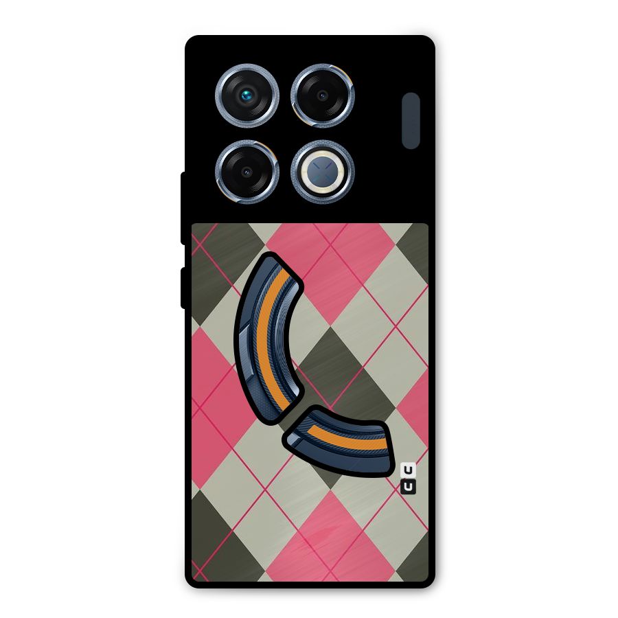 Check And Lines Metal Back Case for Infinix GT 20 Pro
