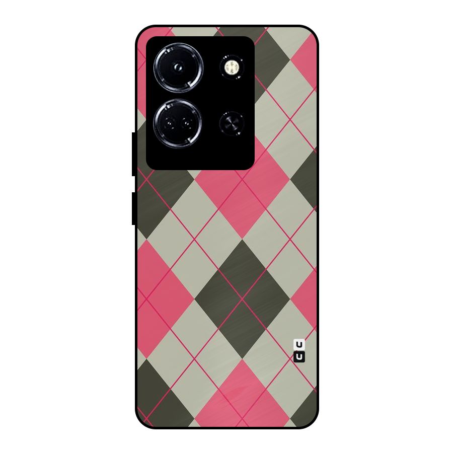 Check And Lines Metal Back Case for Infinix Note 30 5G