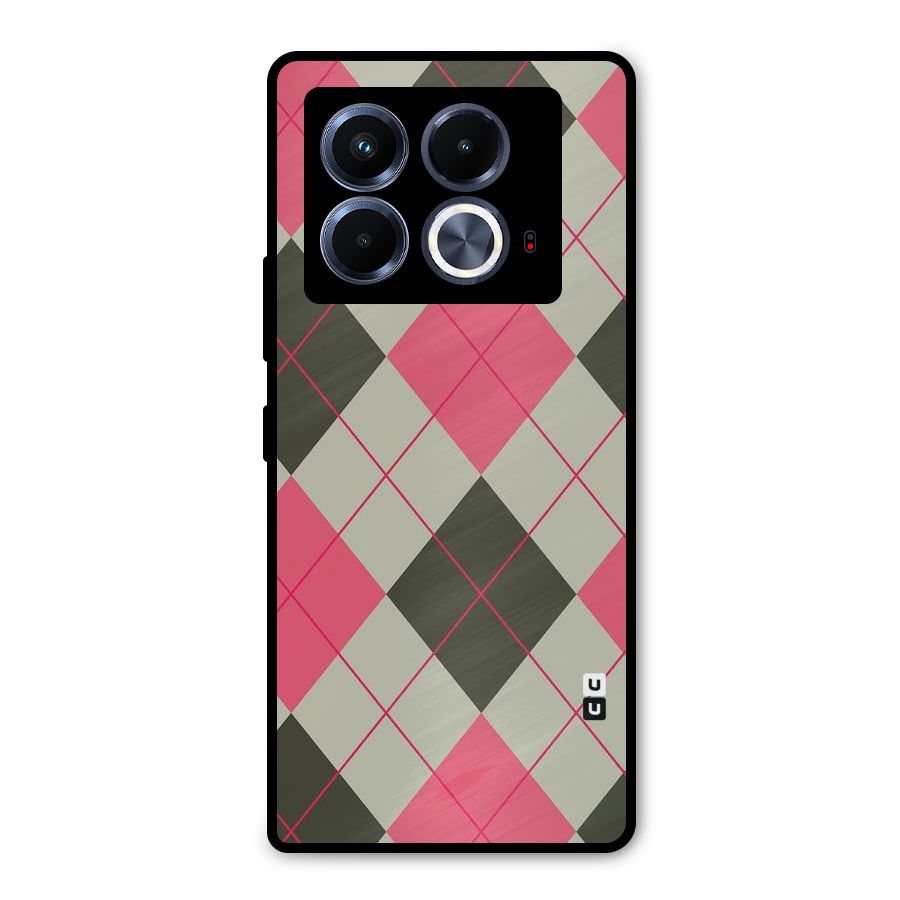 Check And Lines Metal Back Case for Infinix Note 40 5G