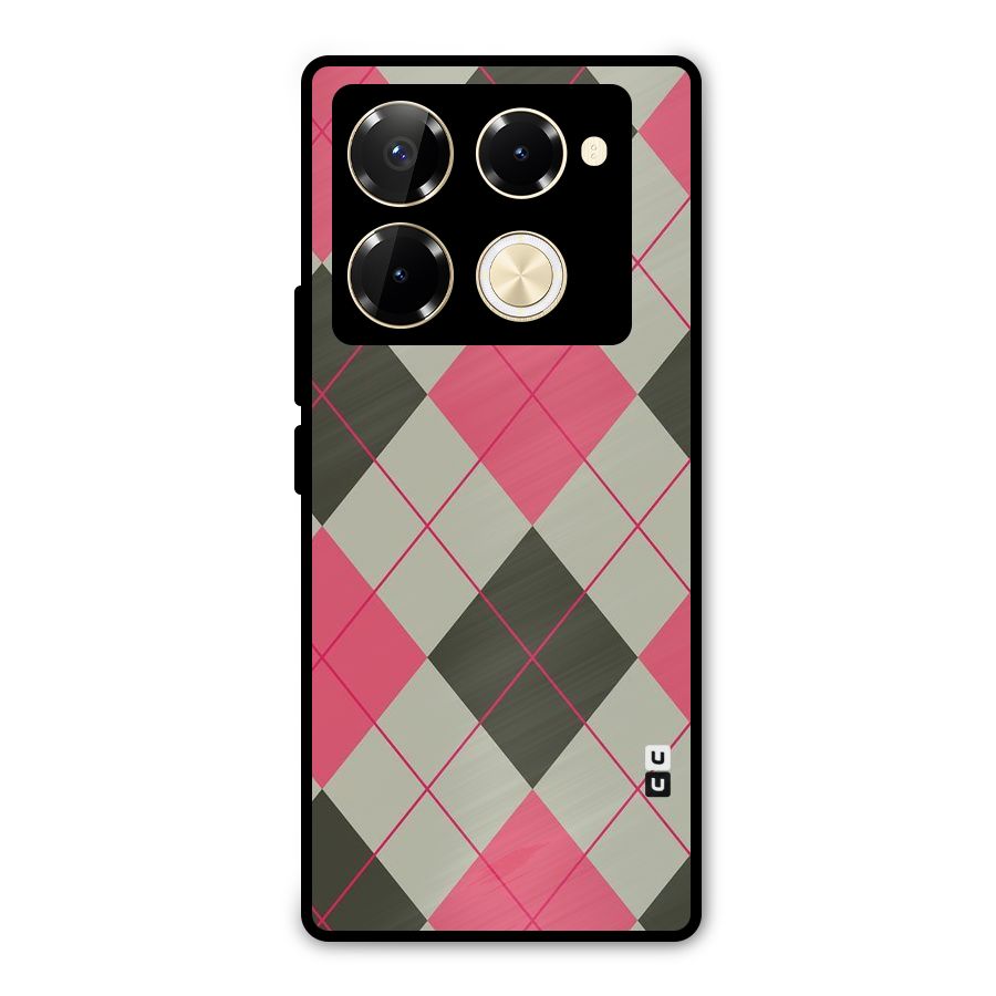 Check And Lines Metal Back Case for Infinix Note 40 Pro Plus