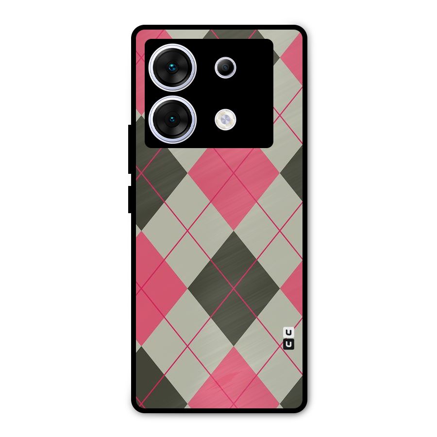 Check And Lines Metal Back Case for Infinix Zero 30 5G