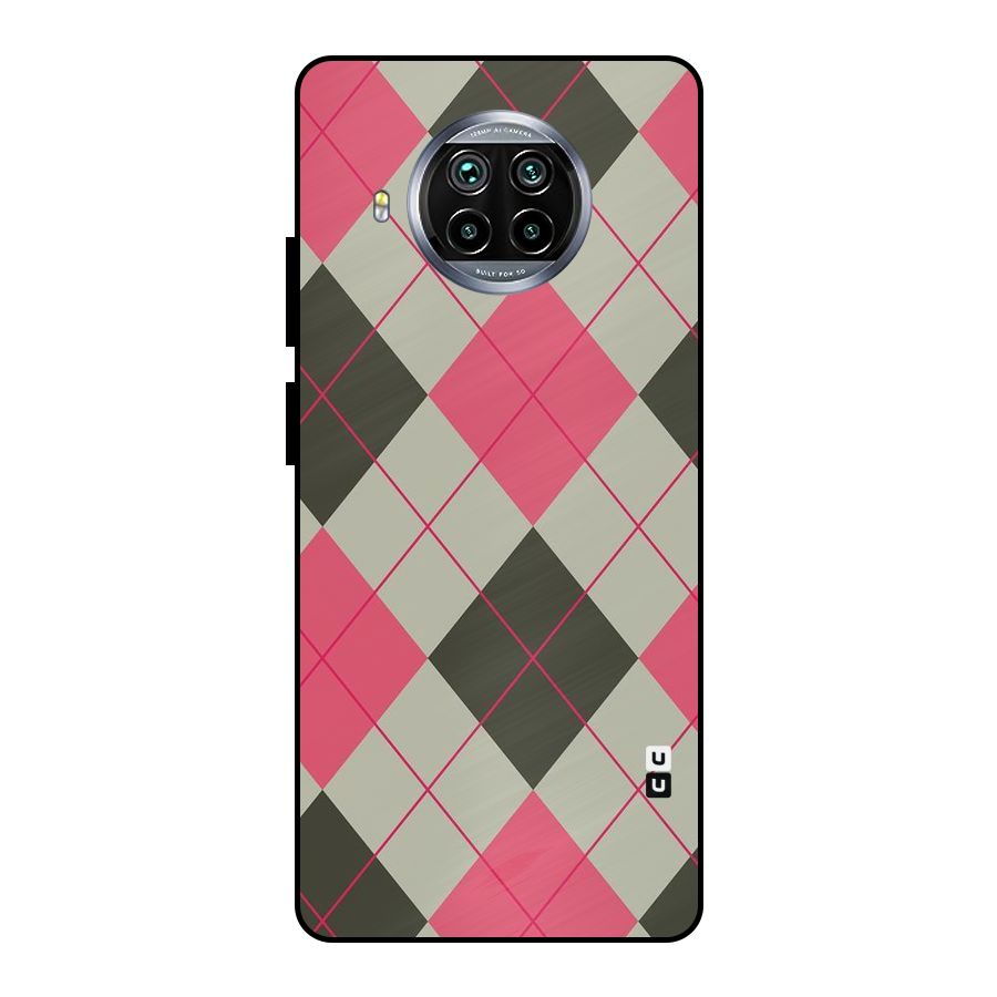 Check And Lines Metal Back Case for Mi 10i