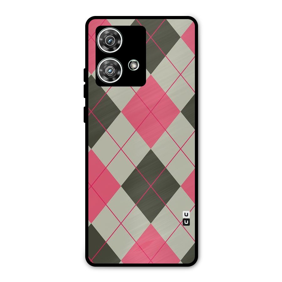 Check And Lines Metal Back Case for Motorola Edge 40 Neo