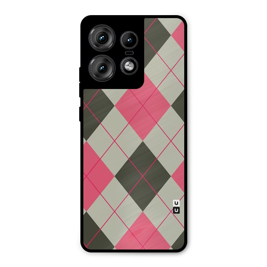 Check And Lines Metal Back Case for Motorola Edge 50 Pro
