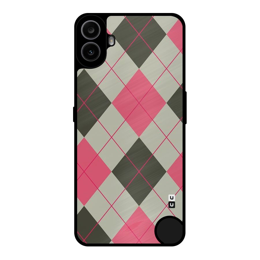 Check And Lines Metal Back Case for Nothing CMF Phone 1
