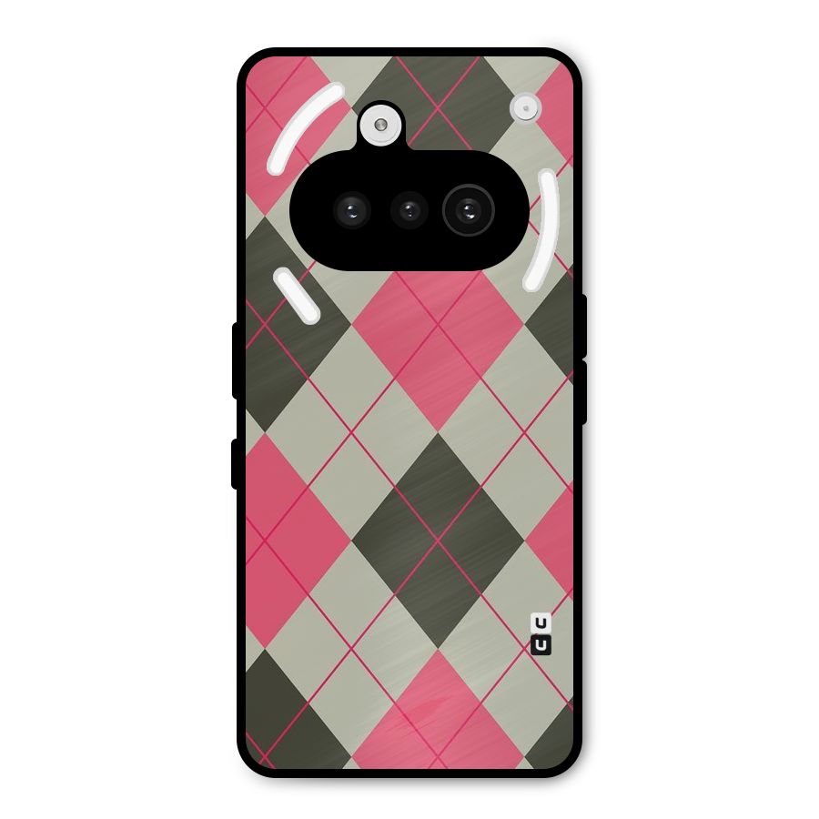 Check And Lines Metal Back Case for Nothing Phone 3a