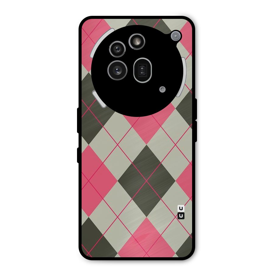 Check And Lines Metal Back Case for Nothing Phone 3a Pro