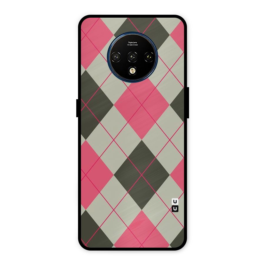 Check And Lines Metal Back Case for OnePlus 7T