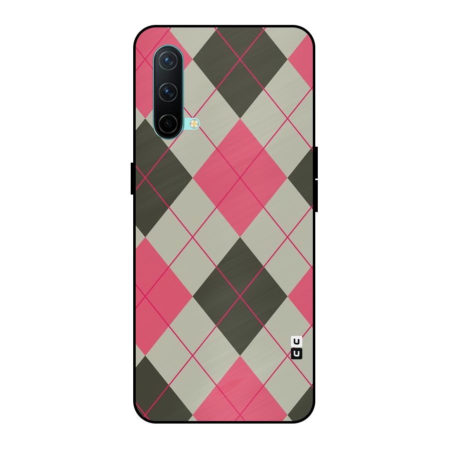 Check And Lines Metal Back Case for OnePlus Nord CE 5G