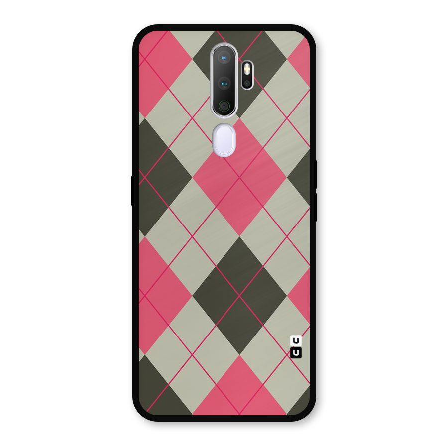 Check And Lines Metal Back Case for Oppo A5 (2020)