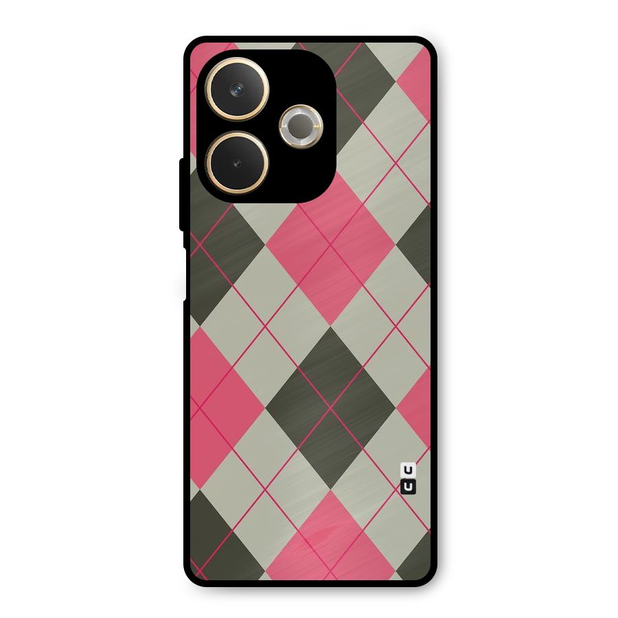 Check And Lines Metal Back Case for Oppo A5 Pro