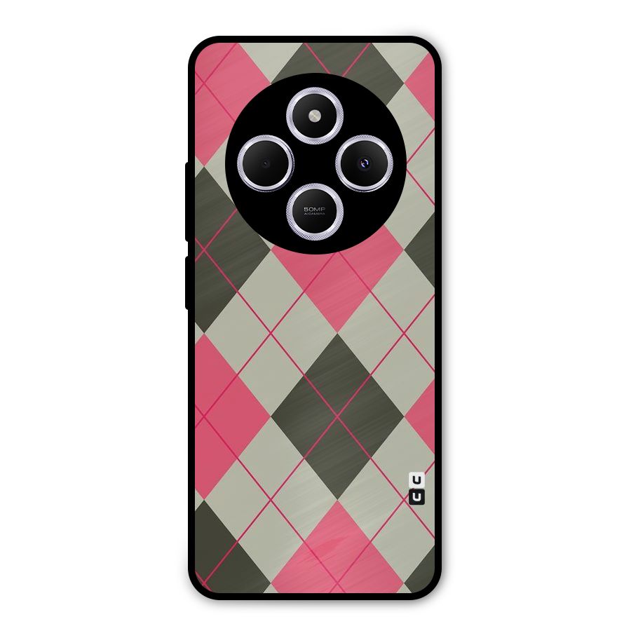 Check And Lines Metal Back Case for Poco M7