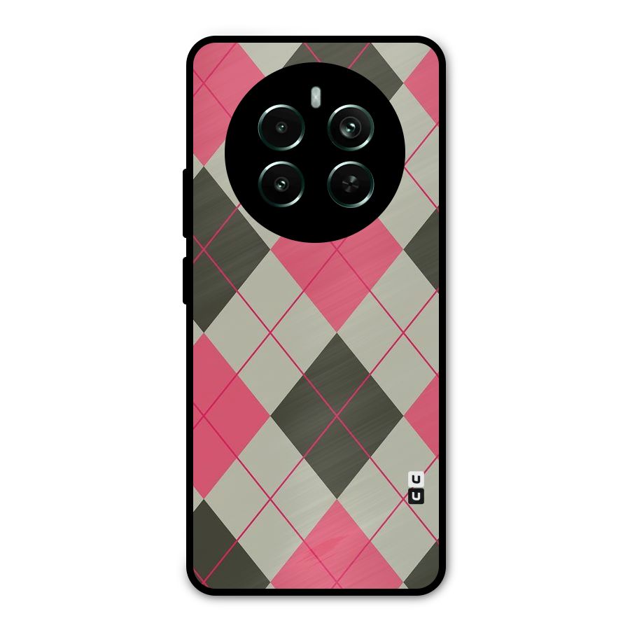 Check And Lines Metal Back Case for Realme 12 Pro Plus