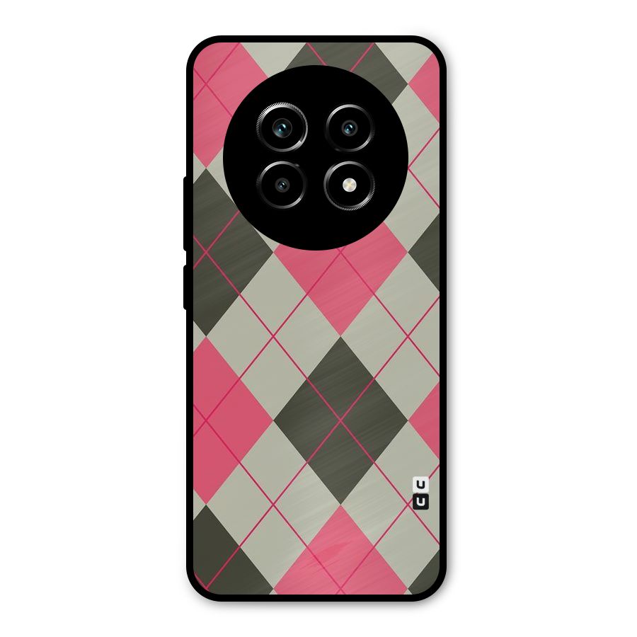 Check And Lines Metal Back Case for Realme 13 Pro
