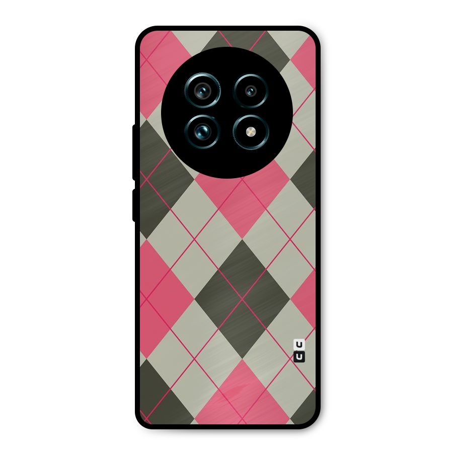 Check And Lines Metal Back Case for Realme 13 Pro Plus