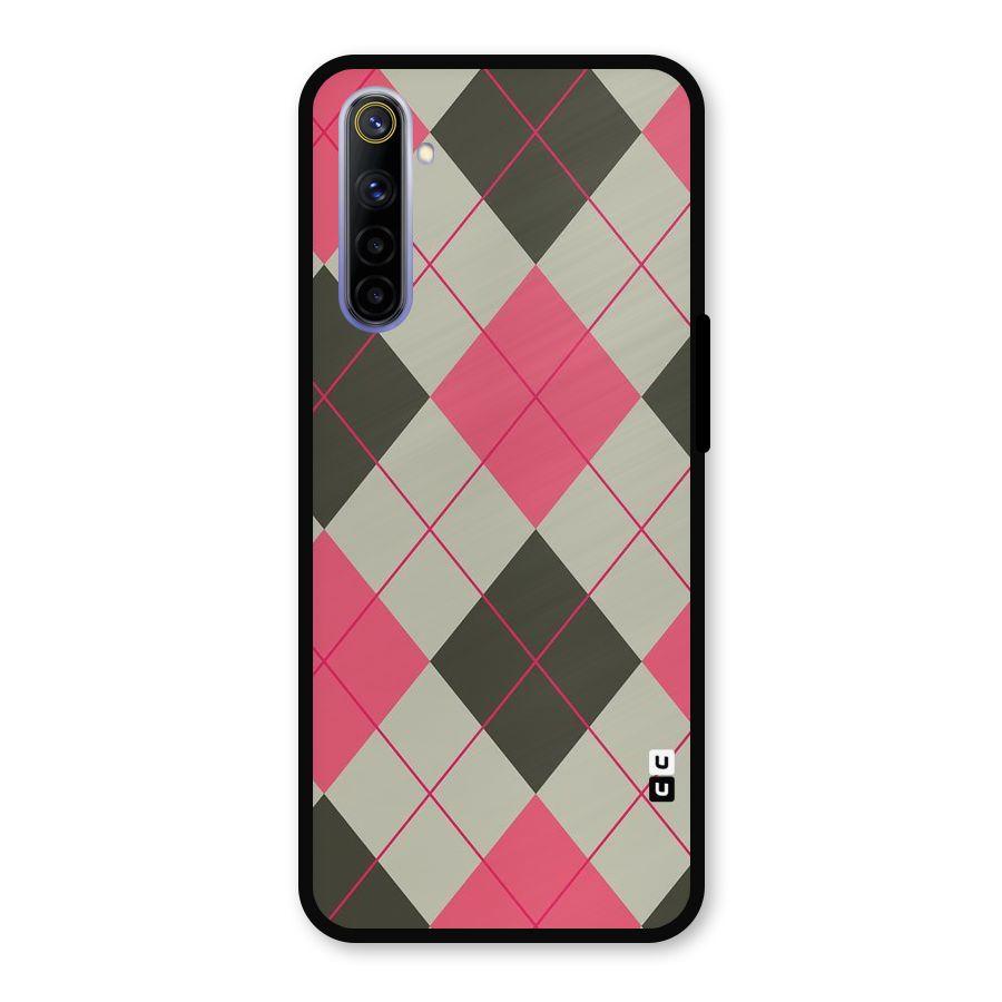 Check And Lines Metal Back Case for Realme 6