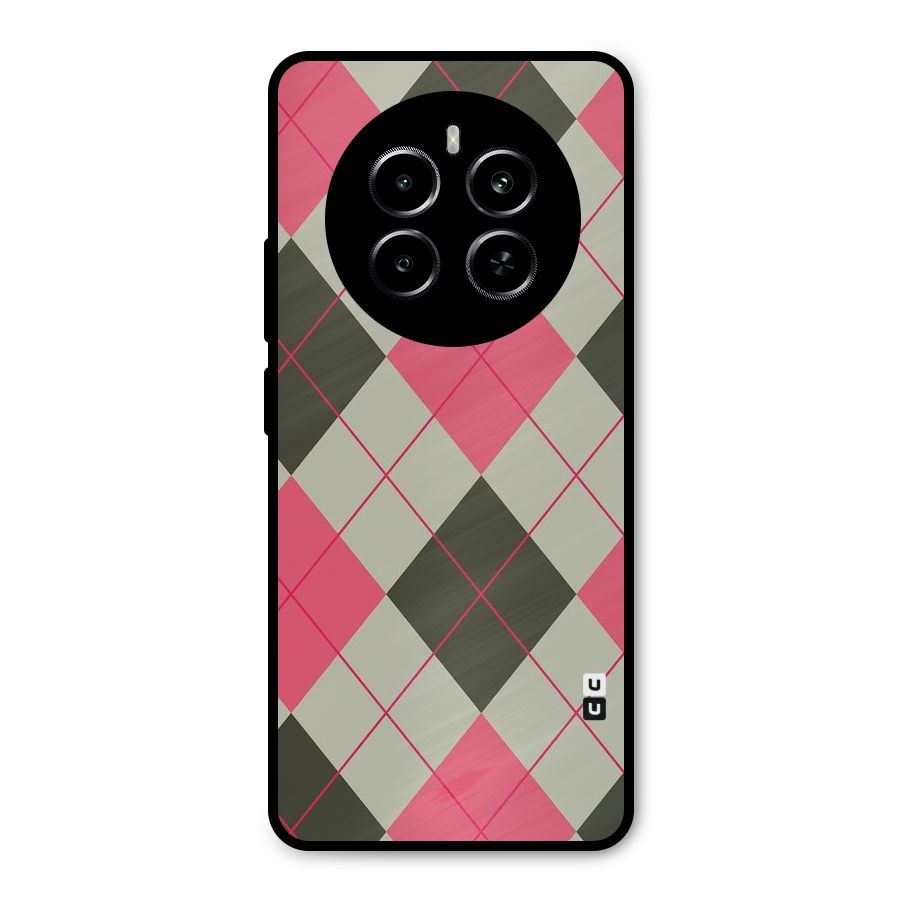 Check And Lines Metal Back Case for Realme P1