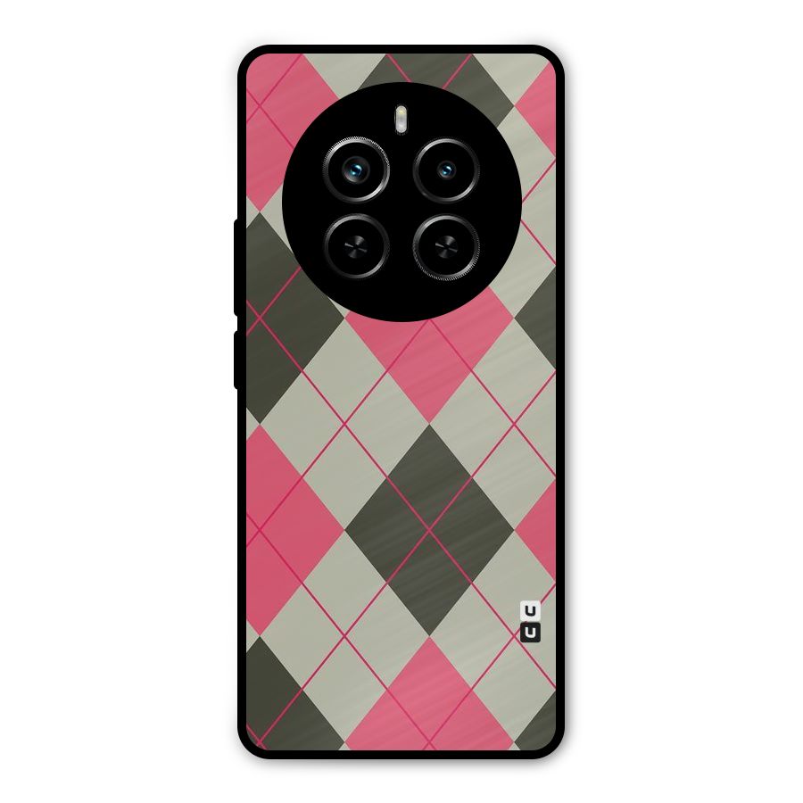 Check And Lines Metal Back Case for Realme P1 Pro