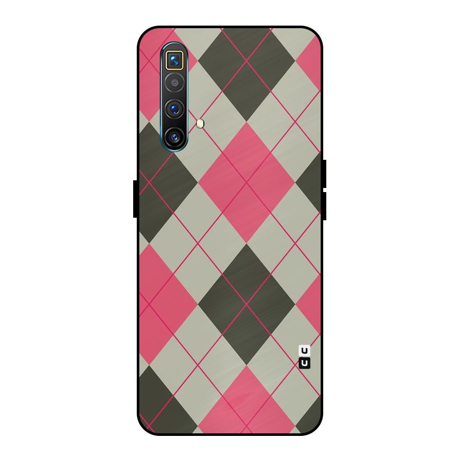 Check And Lines Metal Back Case for Realme X3 SuperZoom