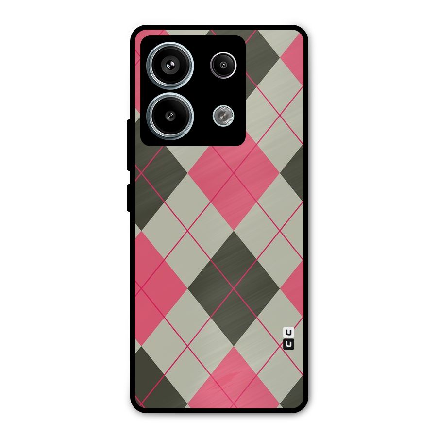 Check And Lines Metal Back Case for Redmi Note 13 Pro 5G