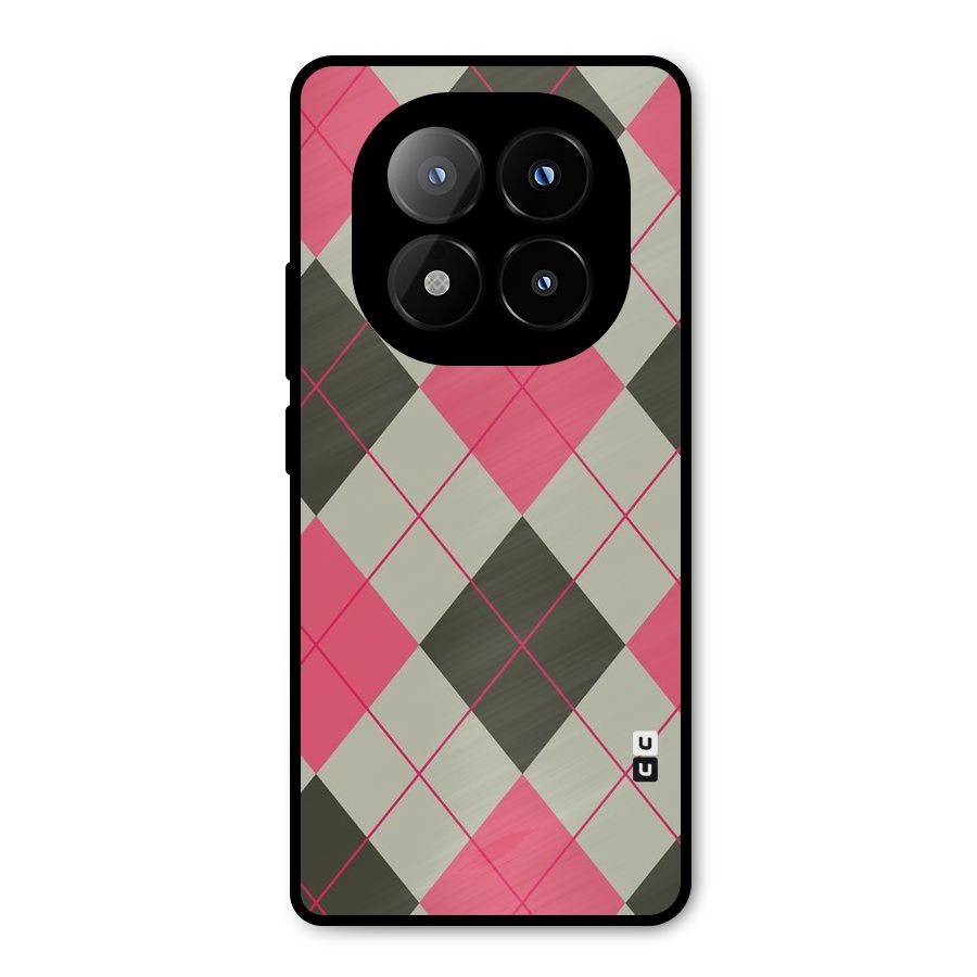 Check And Lines Metal Back Case for Redmi Note 14 Pro Plus 5G