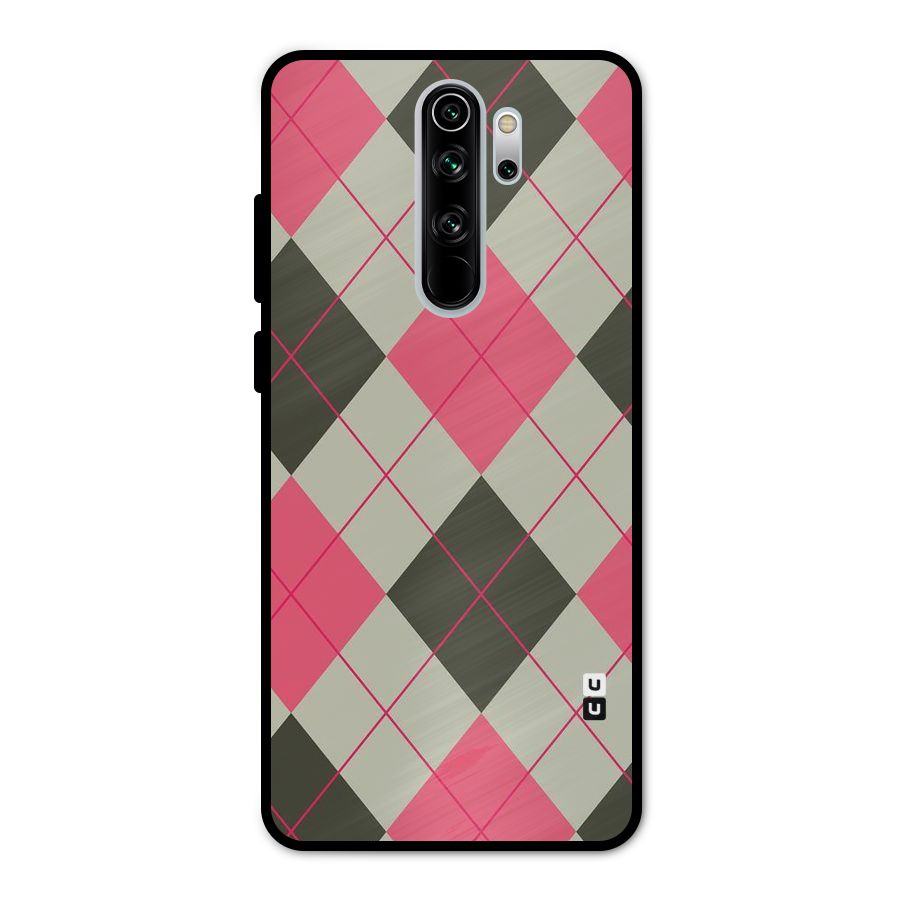 Check And Lines Metal Back Case for Redmi Note 8 Pro