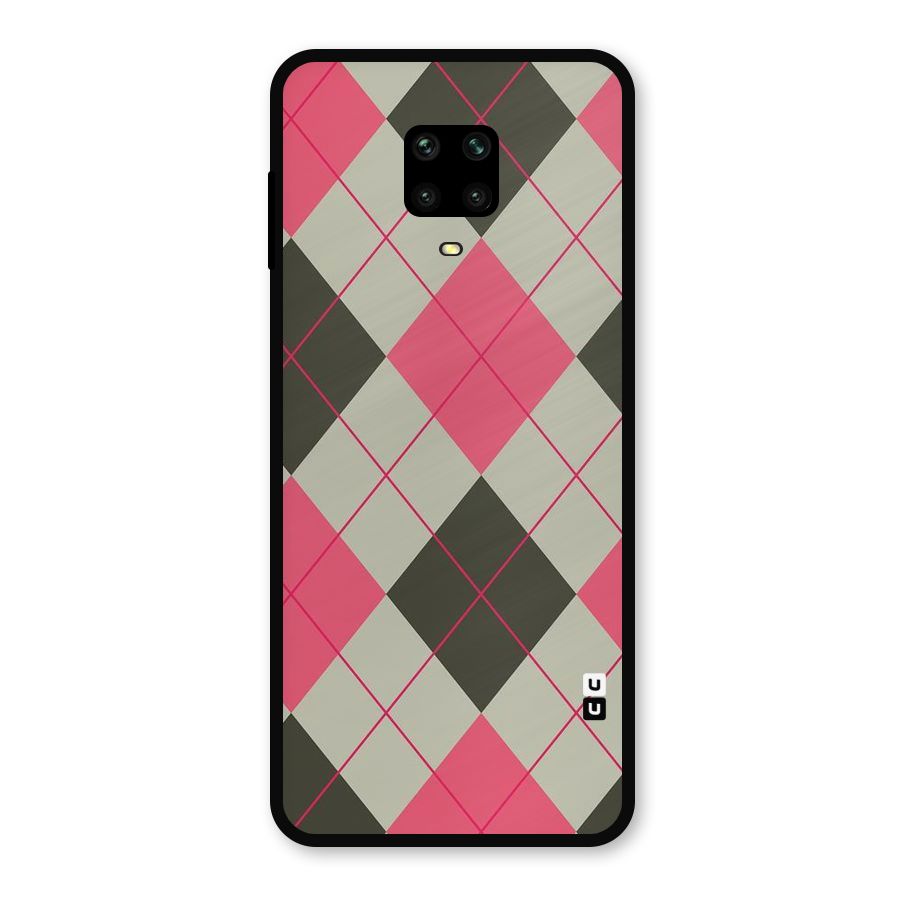 Check And Lines Metal Back Case for Redmi Note 9 Pro