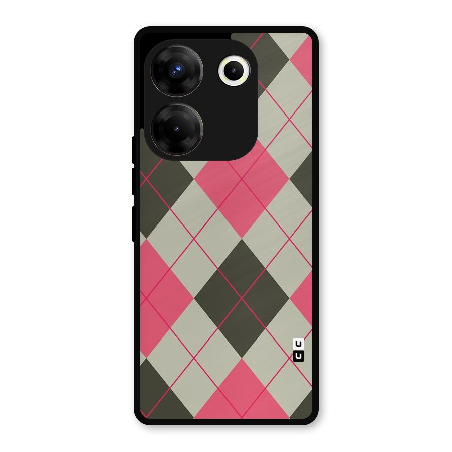 Check And Lines Metal Back Case for Tecno Camon 20 Pro