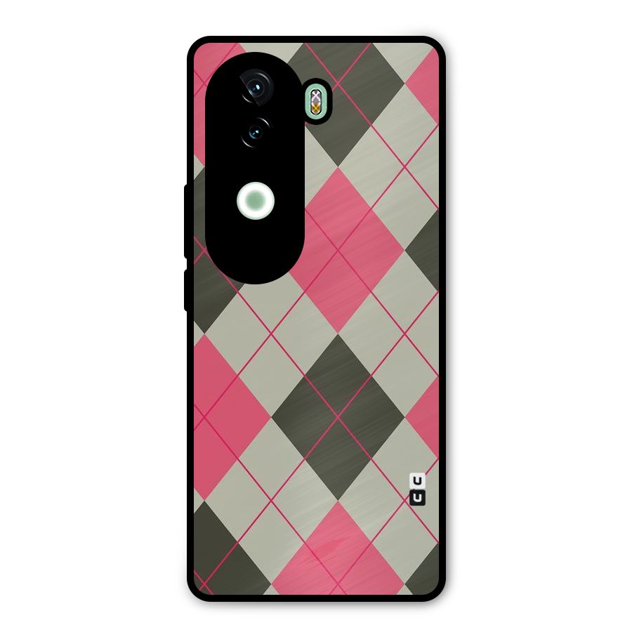 Check And Lines Metal Back Case for Vivo V40e