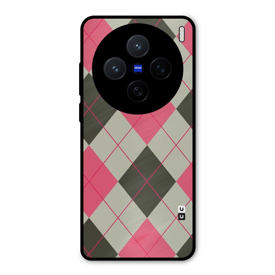 Check And Lines Metal Back Case for Vivo X200