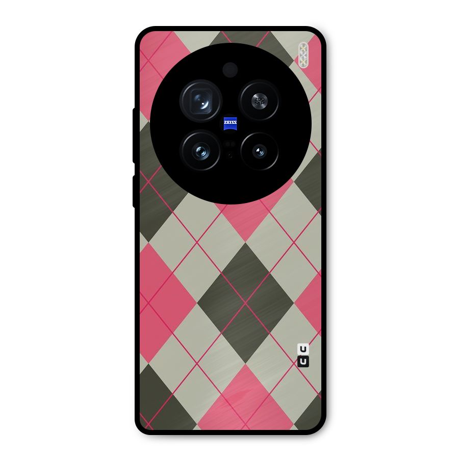 Check And Lines Metal Back Case for Vivo X200 Pro