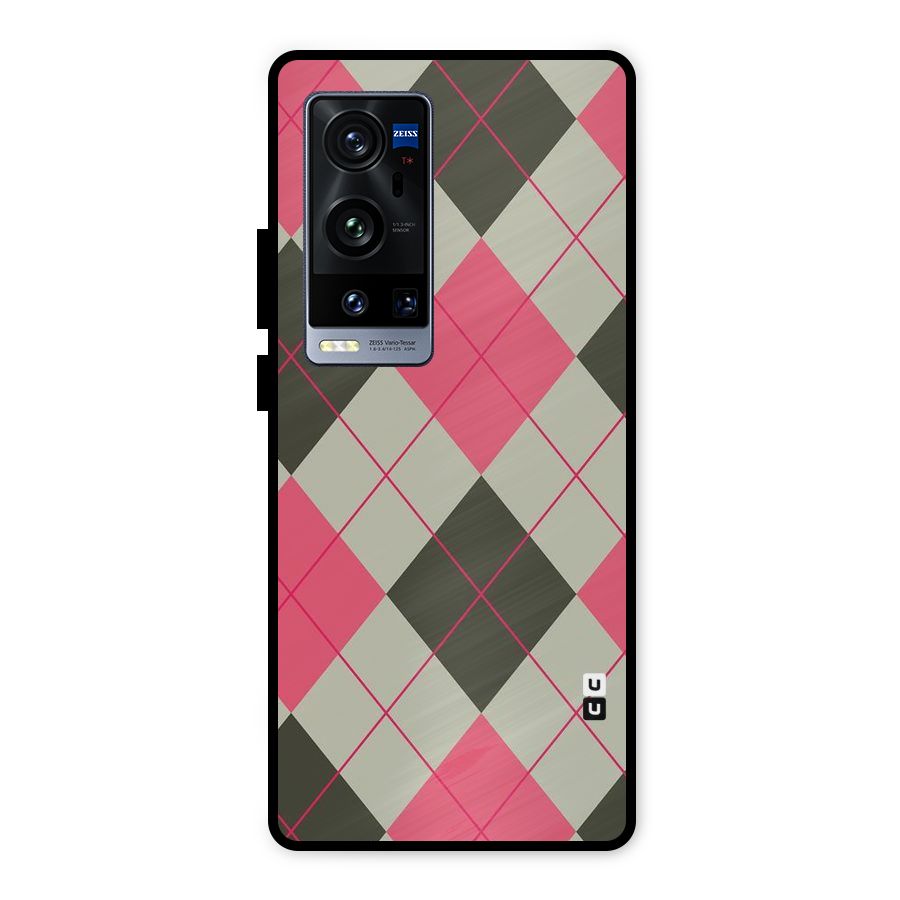 Check And Lines Metal Back Case for Vivo X60 Pro Plus