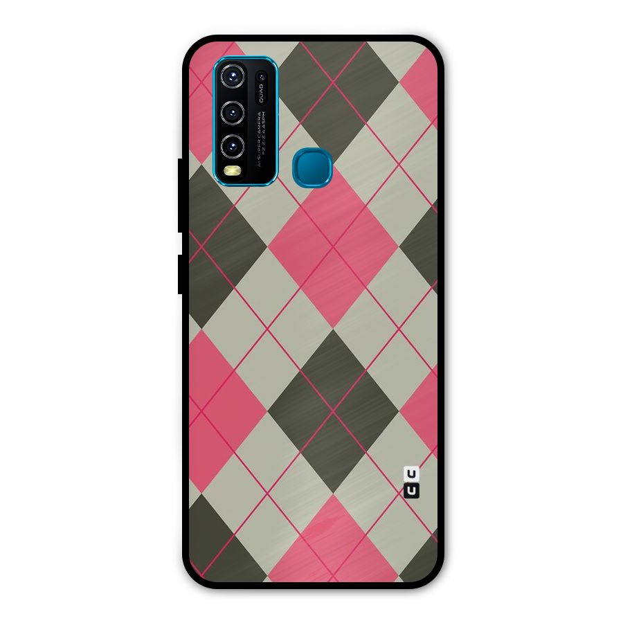 Check And Lines Metal Back Case for Vivo Y50