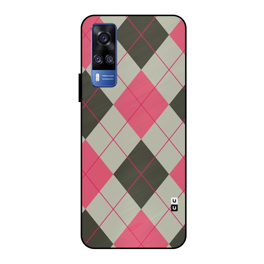 Check And Lines Metal Back Case for Vivo Y51