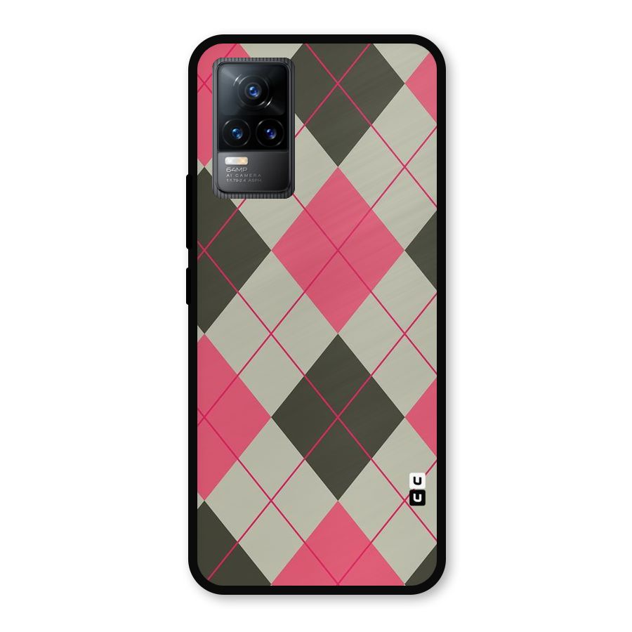 Check And Lines Metal Back Case for Vivo Y73