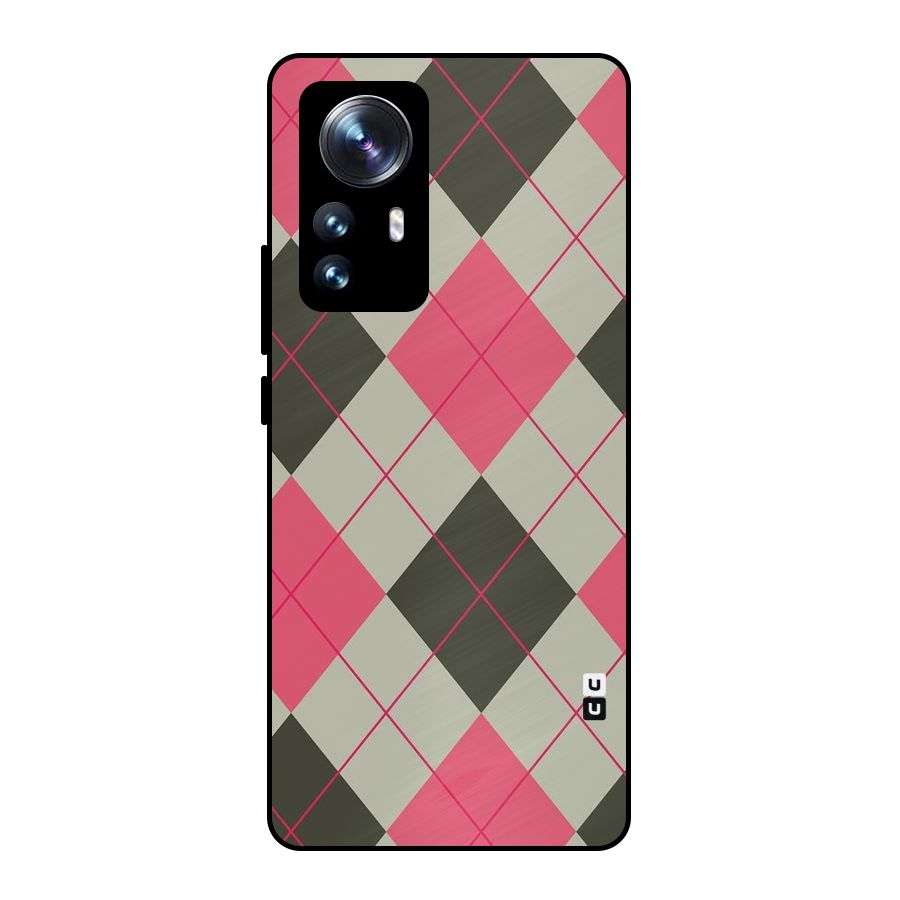 Check And Lines Metal Back Case for Xiaomi 12 Pro