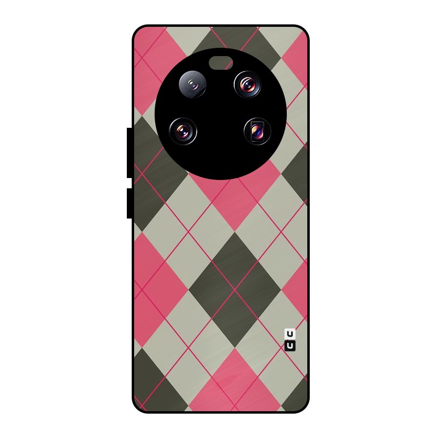 Check And Lines Metal Back Case for Xiaomi 13 Ultra
