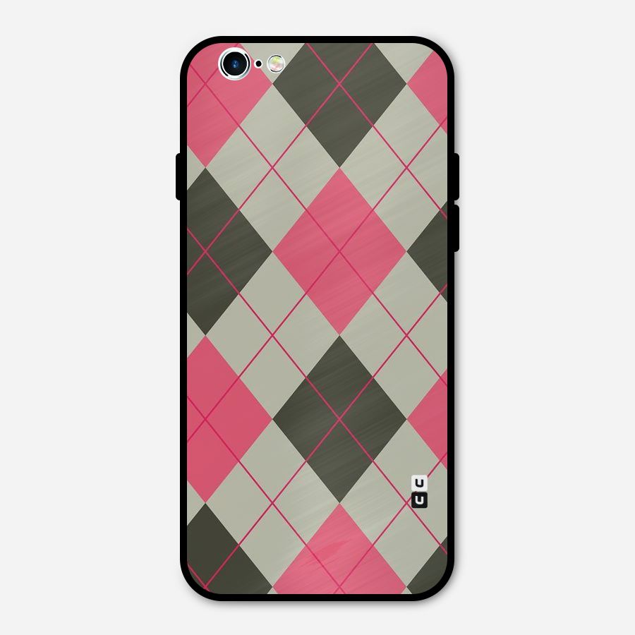 Check And Lines Metal Back Case for iPhone 6 6s
