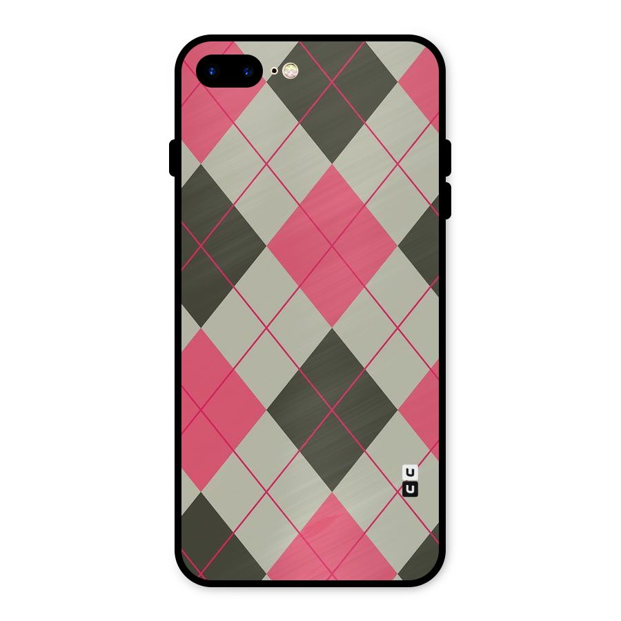 Check And Lines Metal Back Case for iPhone 8 Plus