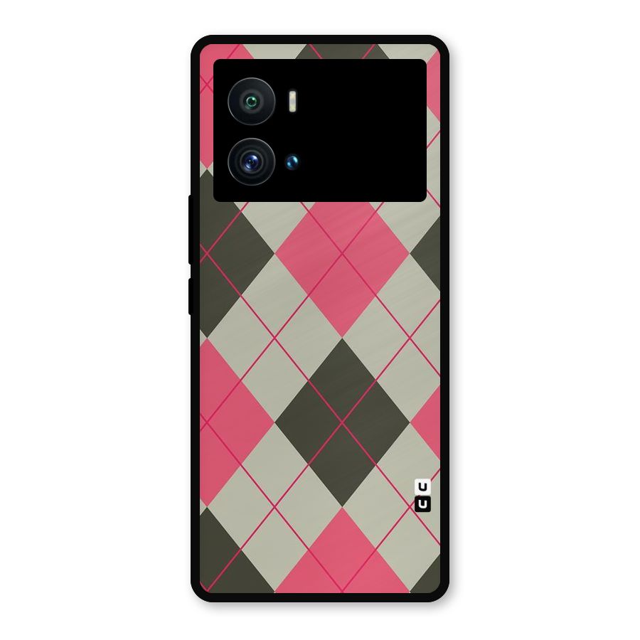 Check And Lines Metal Back Case for iQOO 9 Pro