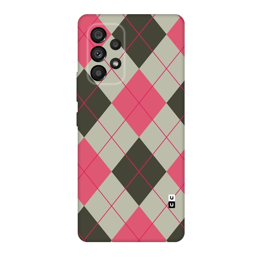 Check And Lines Original Polycarbonate Back Case for Galaxy A53 5G