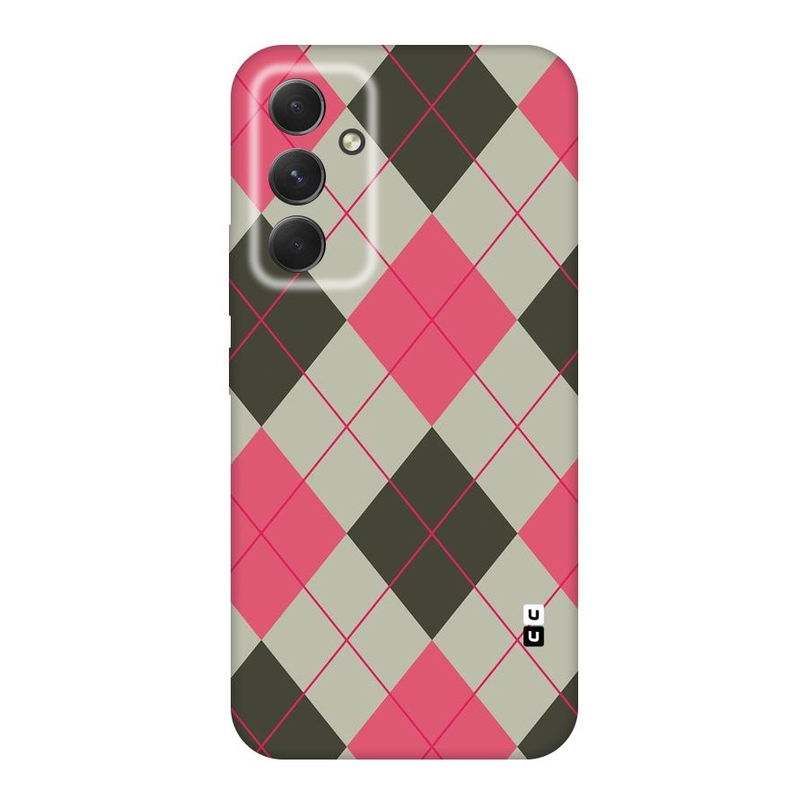 Check And Lines Original Polycarbonate Back Case for Galaxy A54