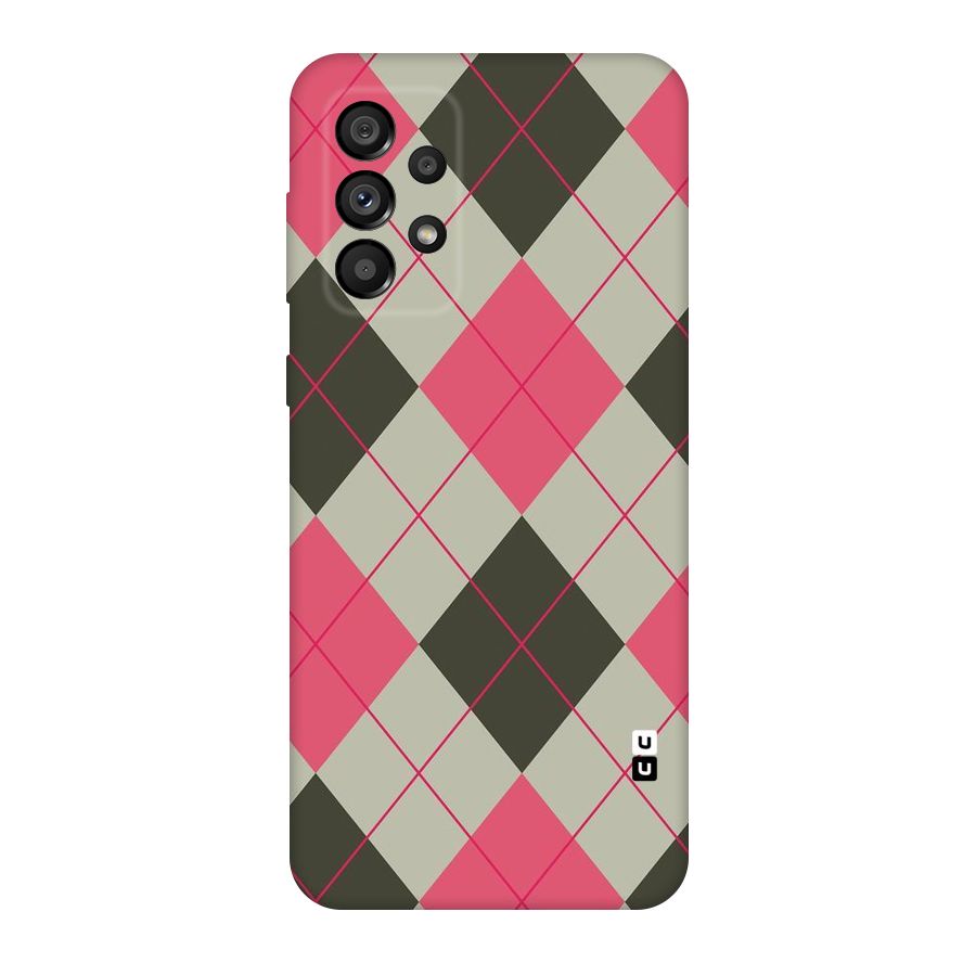 Check And Lines Original Polycarbonate Back Case for Galaxy A73 5G